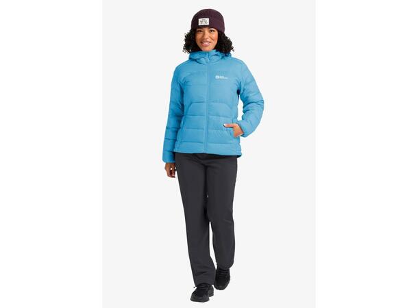 JW Ather Down Hoody W Rds Lys blå XS Jack Wolfskin Dunjakke til dame 