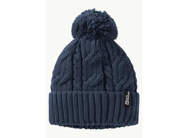 JW Pompom Beanie Mørk blå OS Jack Wolfskin vindtett strikkelue 
