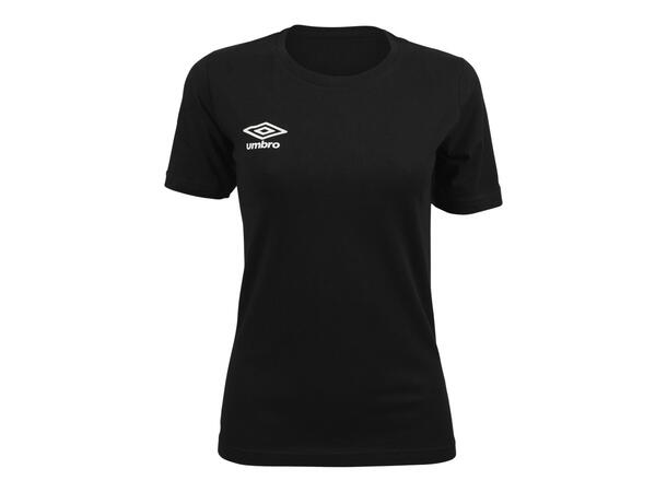 UMBRO Basic Tee W Sort 36 Rundhalse t-skjorte i bomull 