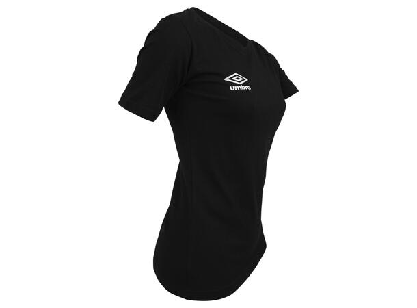 UMBRO Basic Tee W Sort 36 Rundhalse t-skjorte i bomull 