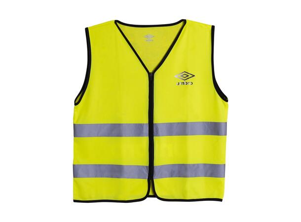 UMBRO Crew Vest Neongul S/M Vest med glidelås og refleks 