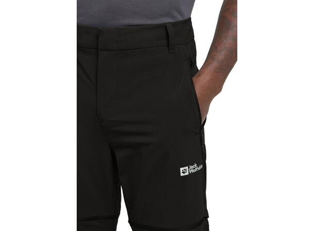JW Hikeout Zip Away Pants M Sort 52R Jack Wolfskin turbukse med avtagbare ben 