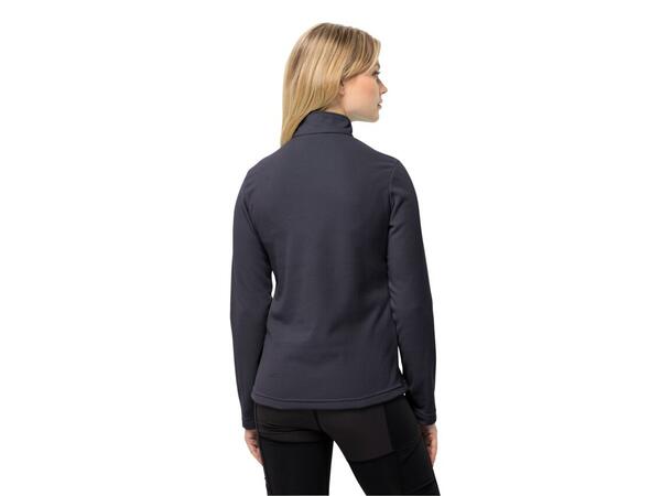 JW Taunus HZ W Mørk grå XS Jack Wolfskin fleece genser m/glidelås 