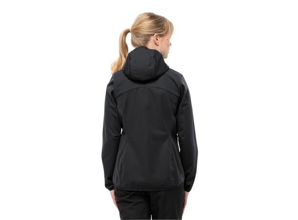 JW Windhain Hoody W Sort XL Jack Wolfskin Softshell hettejakke dame 