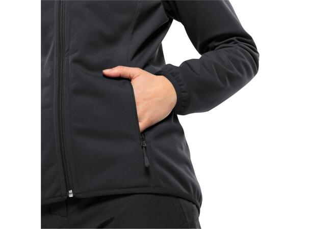JW Windhain Hoody W Sort XL Jack Wolfskin Softshell hettejakke dame 