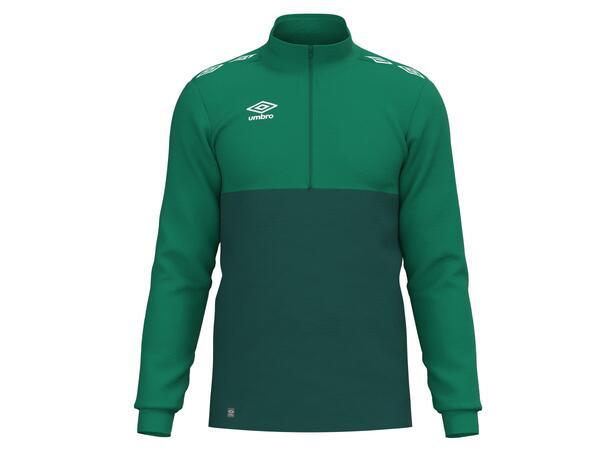 UMBRO UX Pro Half Zip Jr Grønn/Hvit 128 Treningsgenser med glidelås til junior 