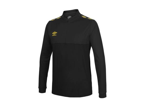 UMBRO UX Pro Half Zip Jr Sort/Gul 116 Treningsgenser med glidelås til junior 