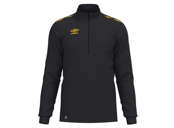 UMBRO UX Pro Half Zip Jr Sort/Gul 116 Treningsgenser med glidelås til junior 