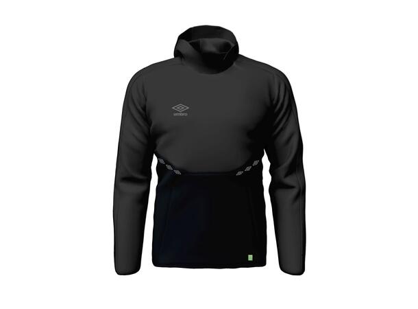 UMBRO Core Tech Hoodie Jr Sort 128 Hettegenser i resirkulert polyester 