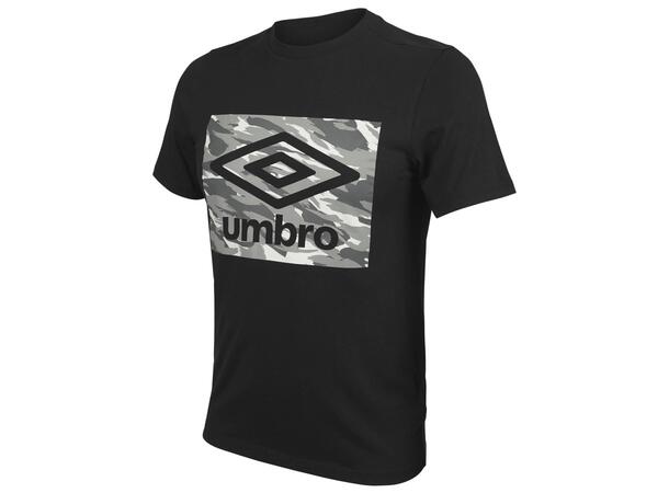 UMBRO FW Camo Graphic Tee Sort XS Bomulls t-skjorte 