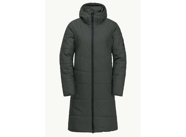 JW Deutzer Coat W Grønn S Jack Wolfskin Varm Lang Dame Parkas 