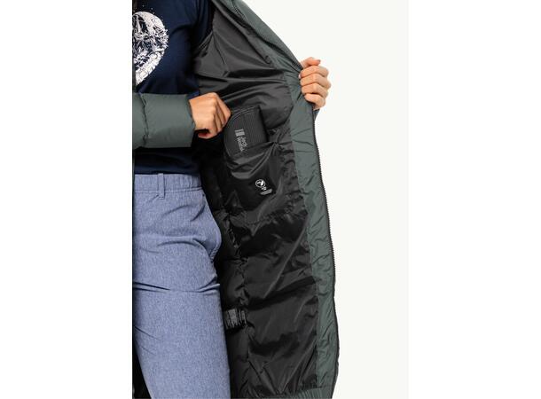 JW Frozen Palace Coat W Rds Grønngrå S Jack Wolfskin Lang Dun Parkas 