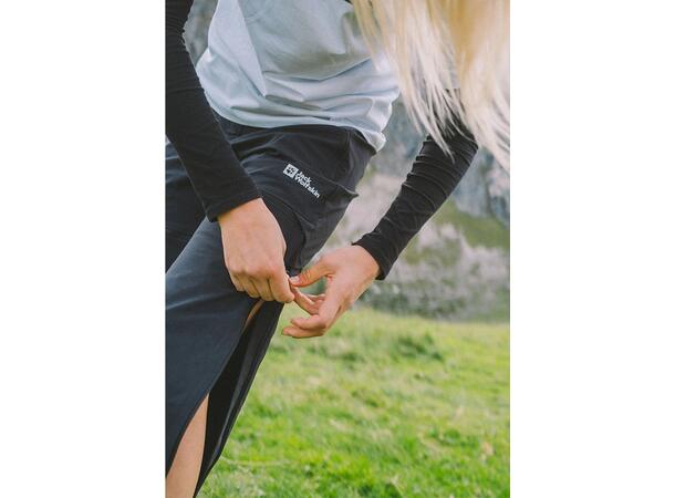 JW Hikeout Zip Away Pants W Sort 34R Jack Wolfskin Turbukse til dame 