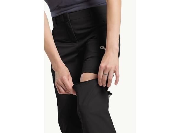 JW Hikeout Zip Away Pants W Sort 36R Jack Wolfskin Turbukse til dame 