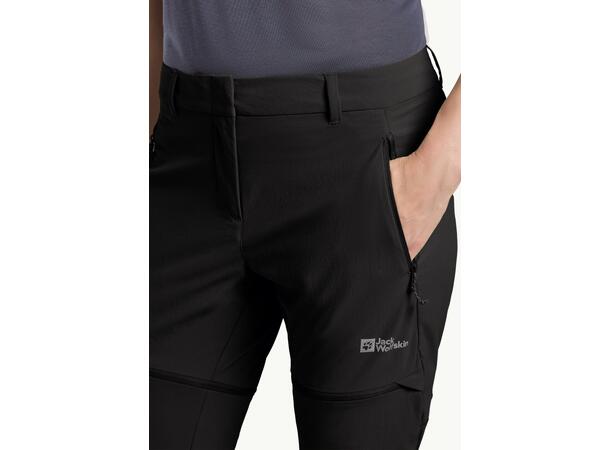 JW Hikeout Zip Away Pants W Sort 36R Jack Wolfskin Turbukse til dame 