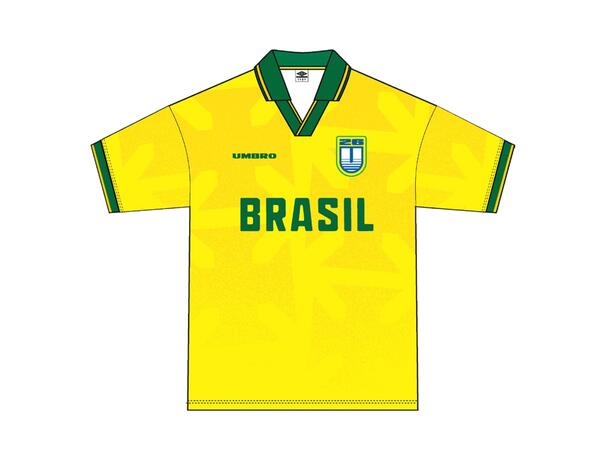 UMBRO Brazil Jersey Gul S Retro fotballskjorte 