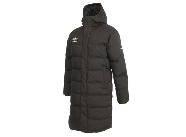 UMBRO Long Coach Jacket Sort XS Funksjonell lang vattert klubbjakke 