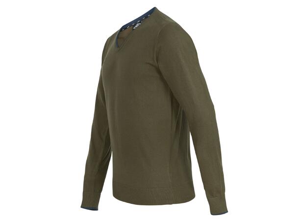 UMBRO Philip Knitted V-neck Grønn S Tynn, finstrikket fritidsgenser 