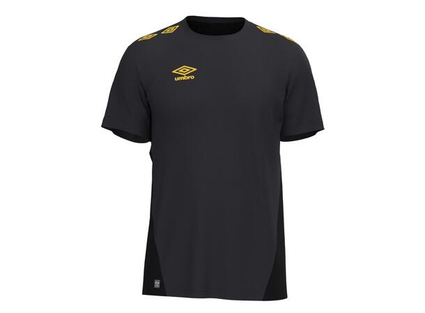 UMBRO UX Pro Trn Tee Jr Sort/Gul 128 Teknisk trenings t-skjorte junior 