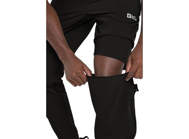 JW Hikeout Zip Away Pants M Sort 46R Jack Wolfskin turbukse med avtagbare ben 