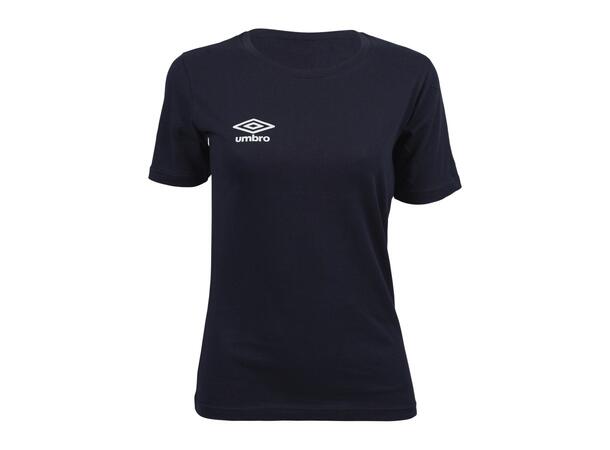 UMBRO Basic Tee W Marine 36 Rundhalse t-skjorte i bomull 