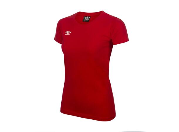 UMBRO Basic Tee W Rød 36 Rundhalse t-skjorte i bomull 