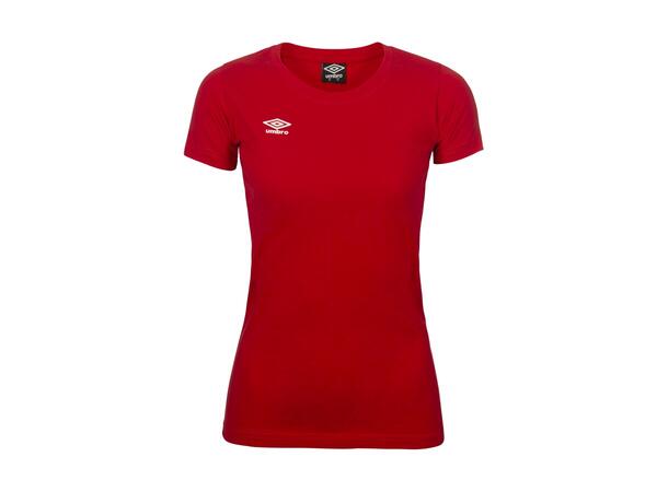 UMBRO Basic Tee W Rød 36 Rundhalse t-skjorte i bomull 