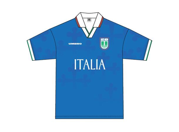 UMBRO Italy Jersey Blå S Retro fotballskjorte 