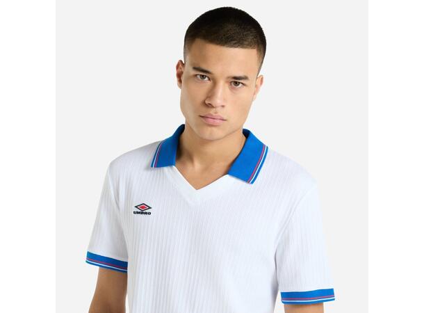 UMBRO Rib Tennis Tee Hvit XS Fritids T-skjorter med krave i Modal 