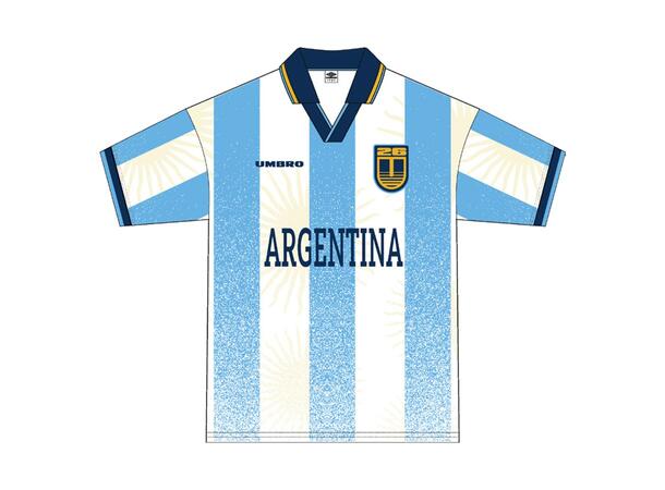 UMBRO Argentina Jersey Blå S Retro fotballskjorte 