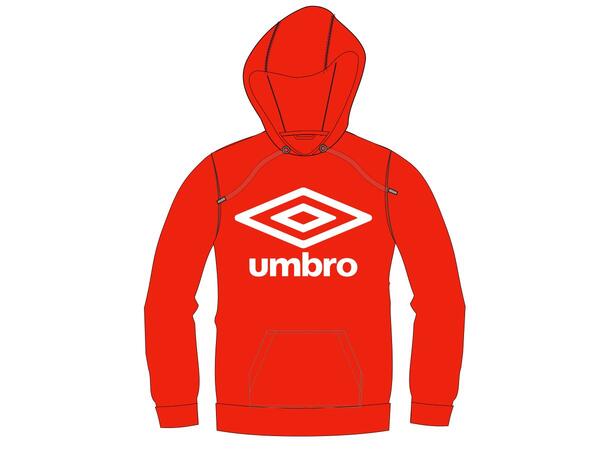 UMBRO Basic Logo Hood Rød XS Hettegenser med Umbrologo og lomme 