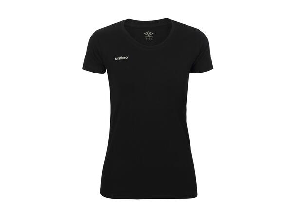 UMBRO Core Cotton Stretch Tee W Sort 34 Rundhalset t-skjorte til dame 
