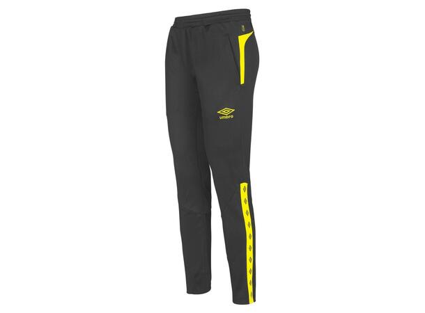 UMBRO UX Elite Pant Reg j Sort/Gul 140 Treningsbukse i normal passform 